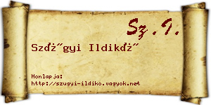 Szügyi Ildikó névjegykártya